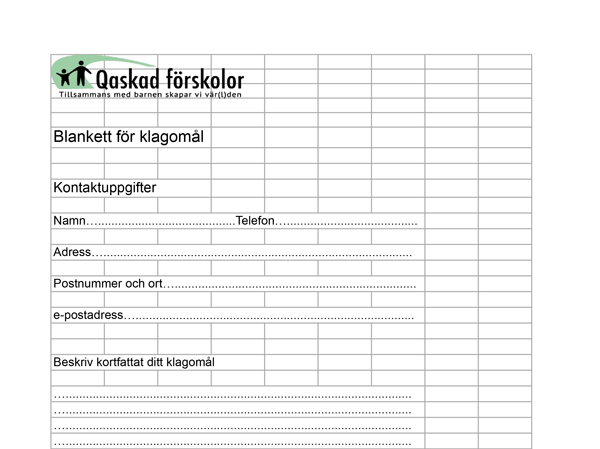 Klagomålsblankett